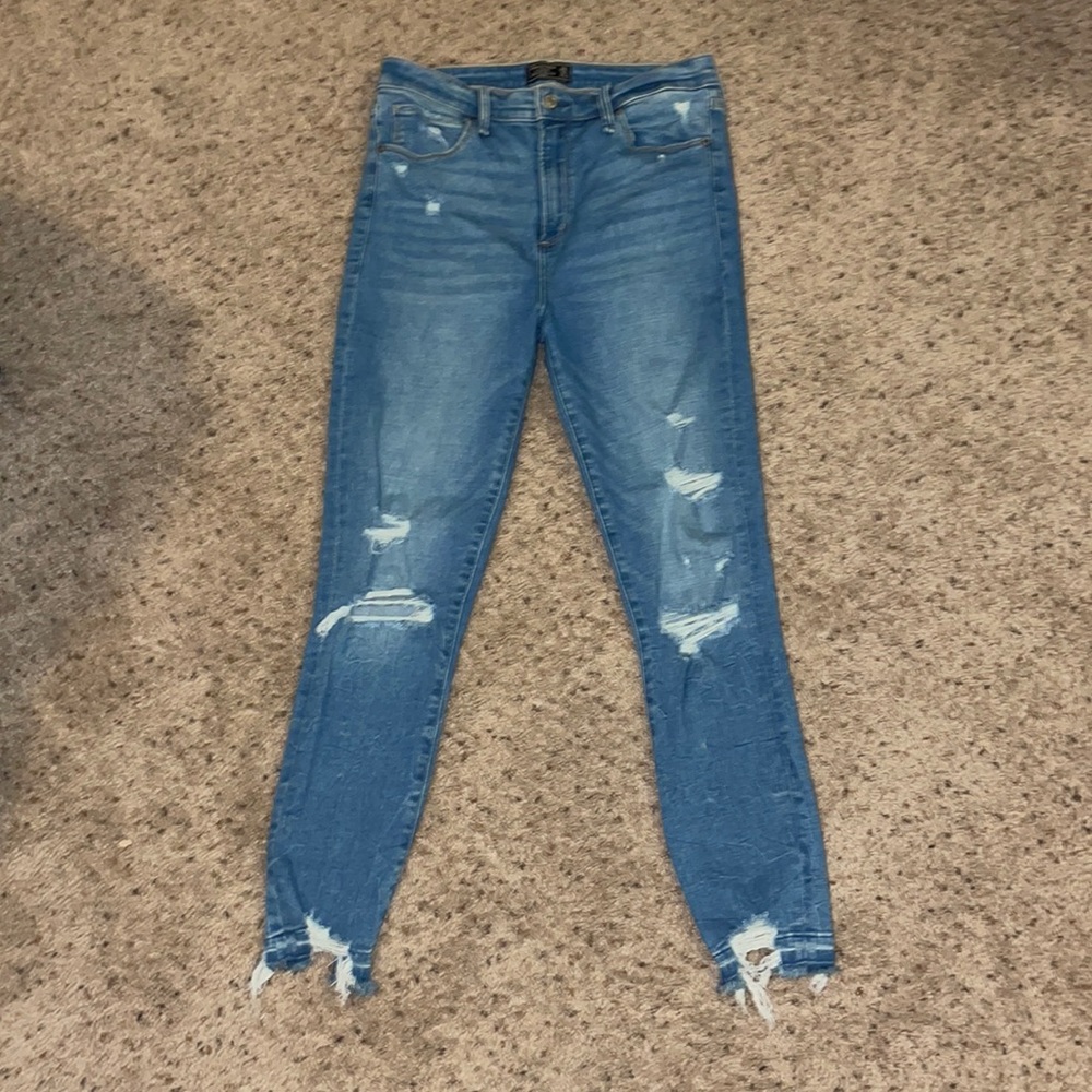 A&F High Rise Ankle Jeans